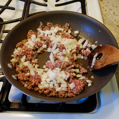 ひき肉とじゃがいものオムレツ・手順３