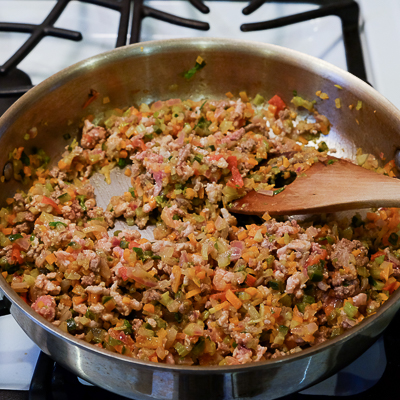 スープカレーの素で作るドライカレー・手順３