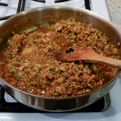 スープカレーの素で作るドライカレー・手順４