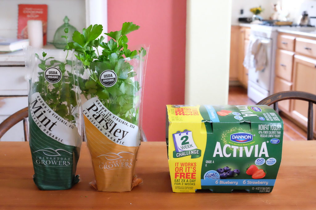 オーガニックパセリ＆ミント、アクティバヨーグルト