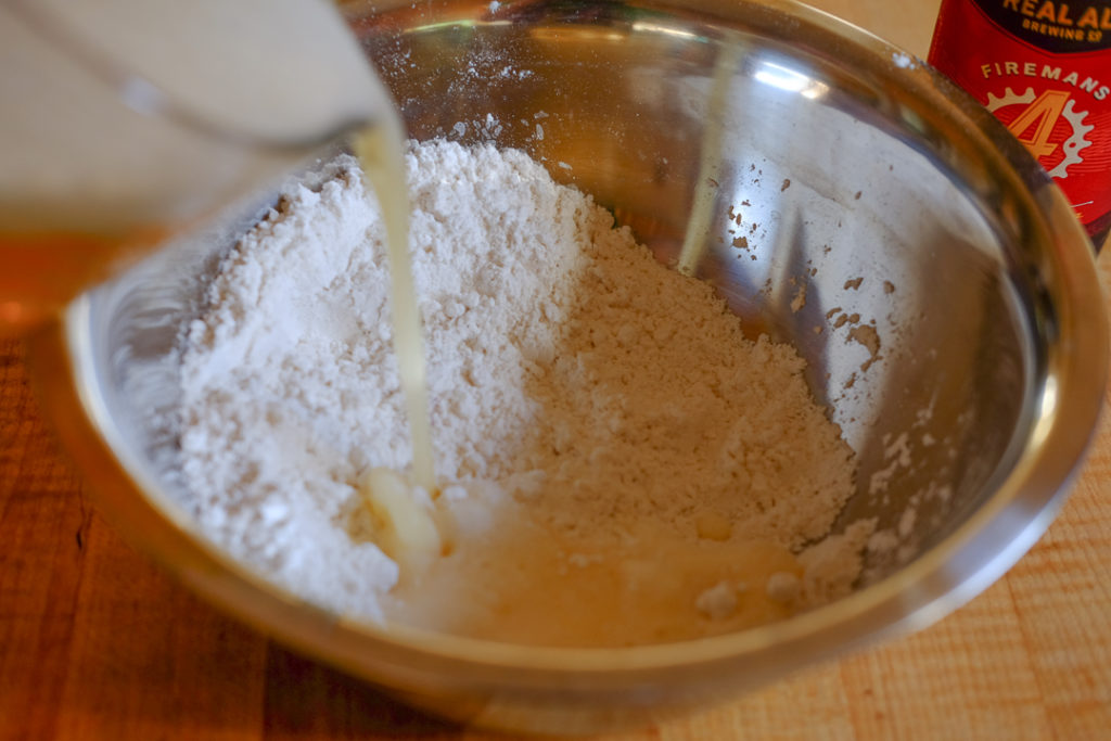 ビールで衣を作ります