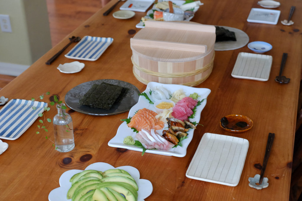 お気に入りの寿司桶で