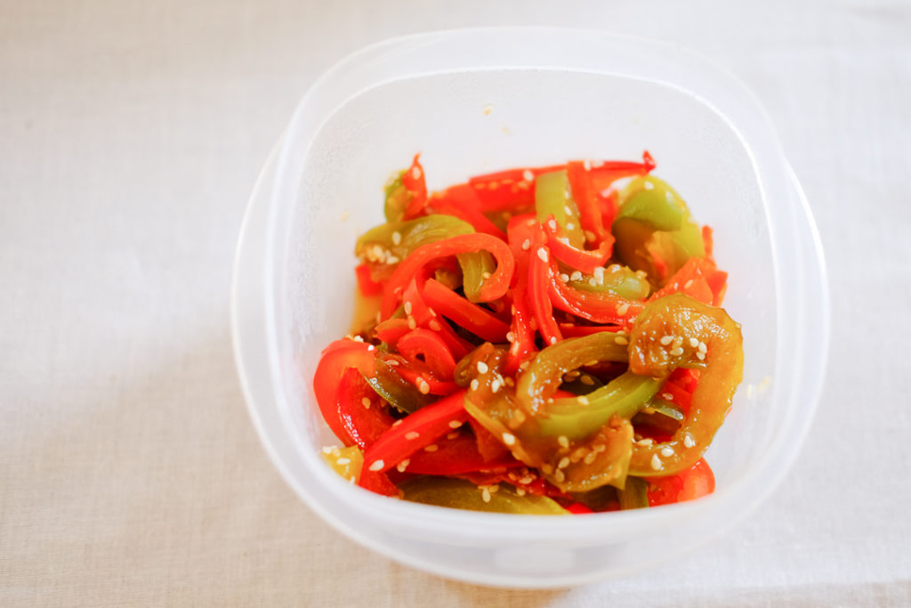 二色ピーマンのきんぴら
