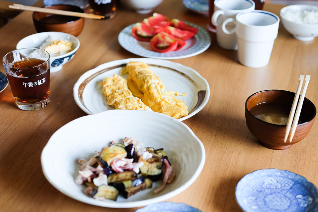 げそとなすの炒め物