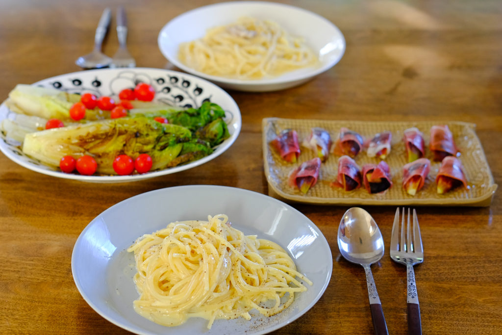 カルボナーラの献立