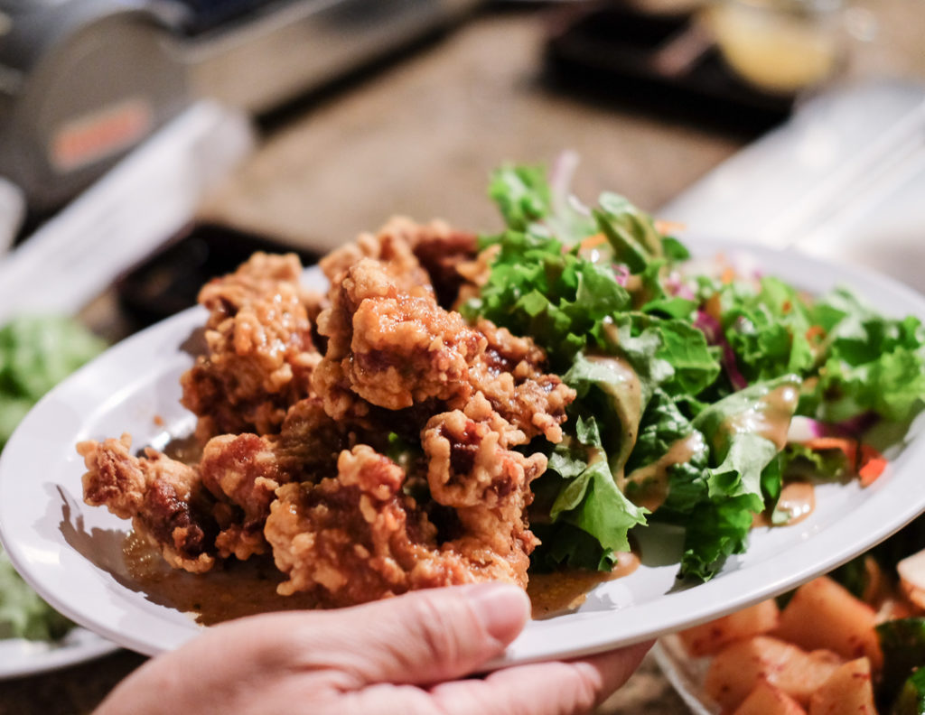 から揚げの明太子ソース
