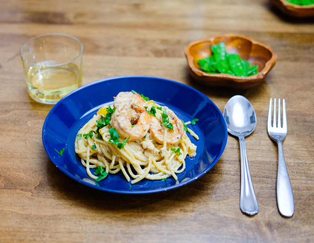 海老のケイジャンクリームパスタ