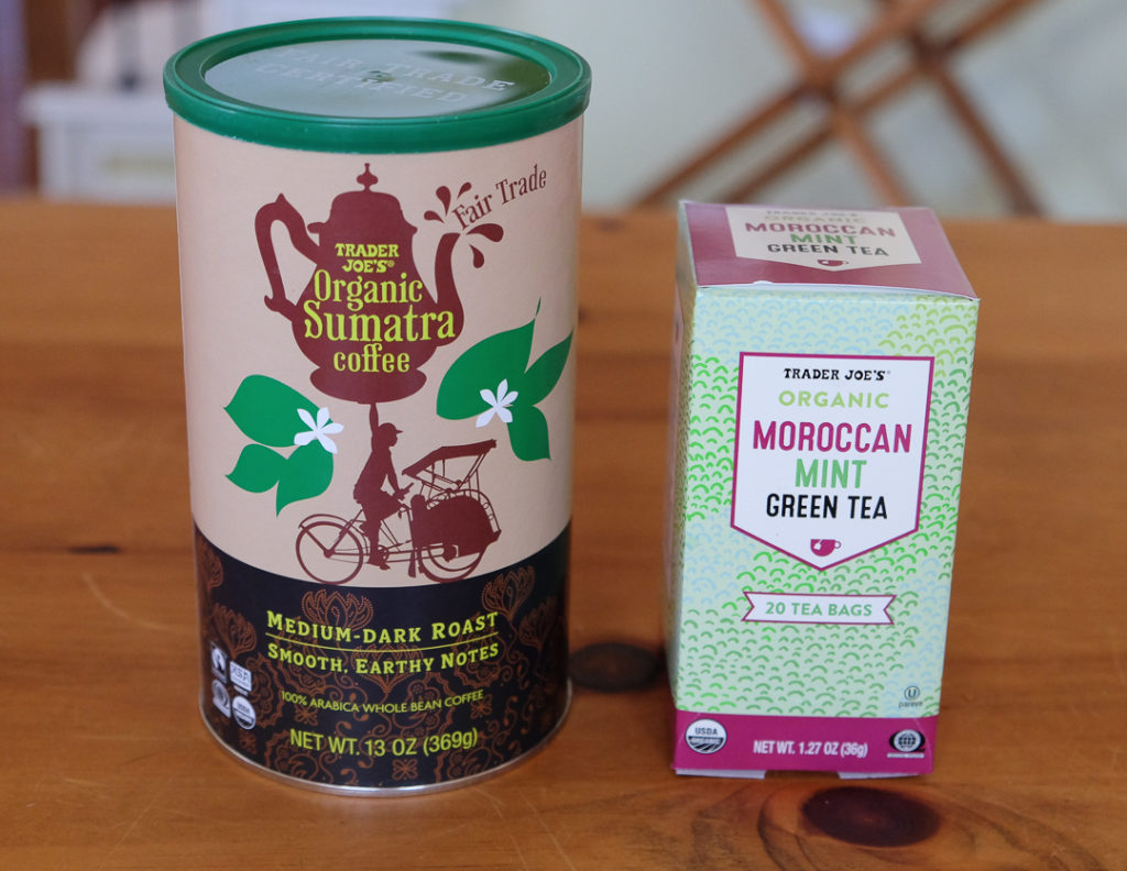 オーガニックコーヒーとモロッコミントティー