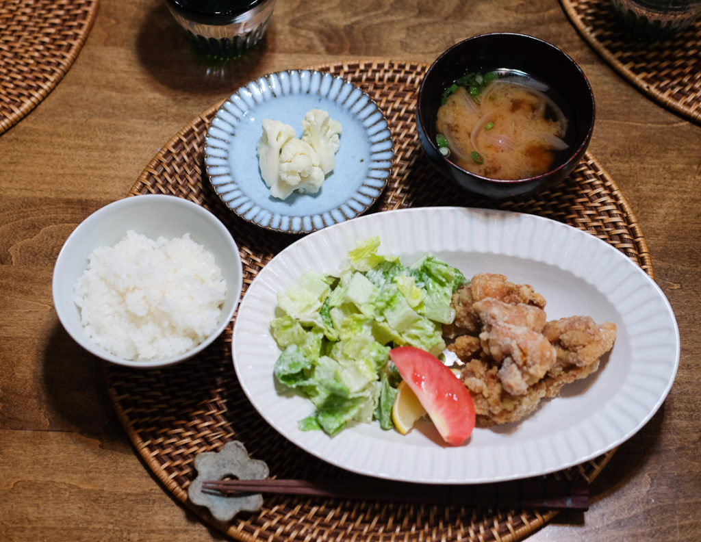 鶏のからあげの献立