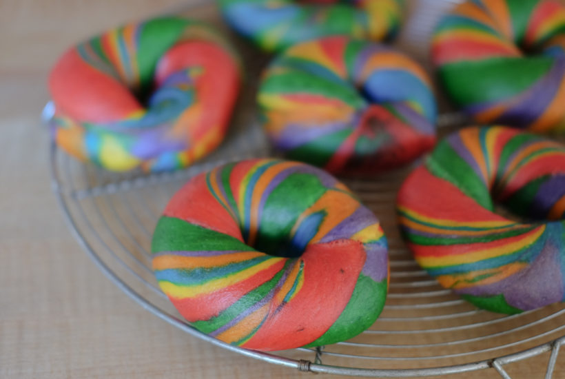 レインボーベーグル、出来ました