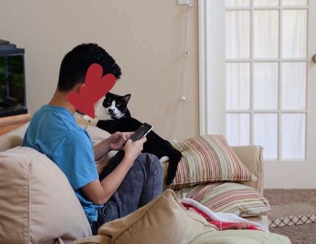 お兄ちゃんとくつろぎ中