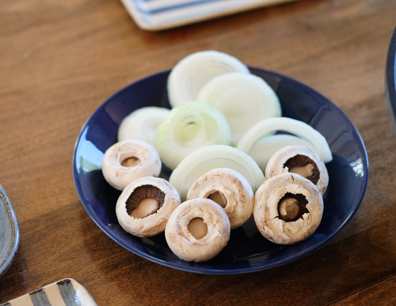タアネギとマッシュルーム