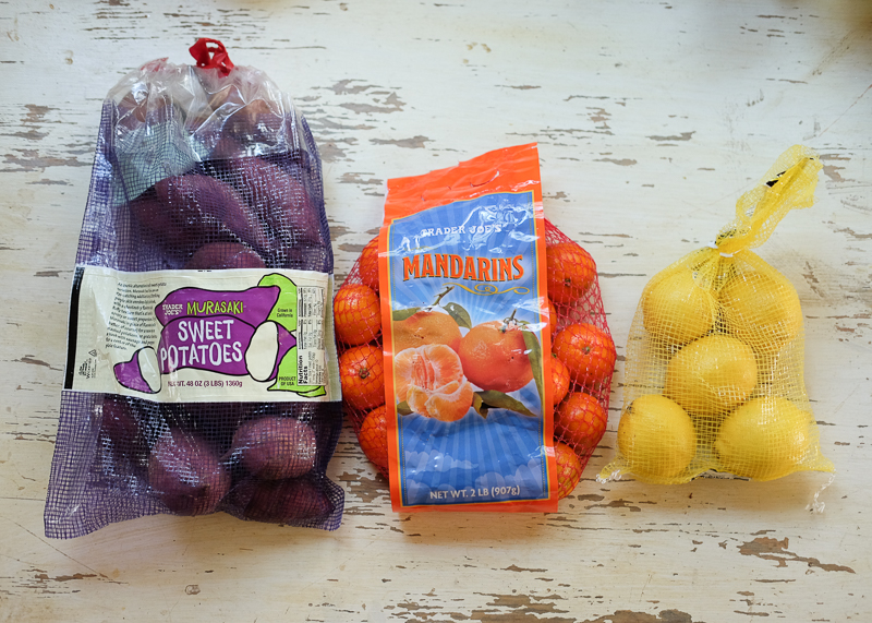 さつまいも、みかん、オーガニックレモン