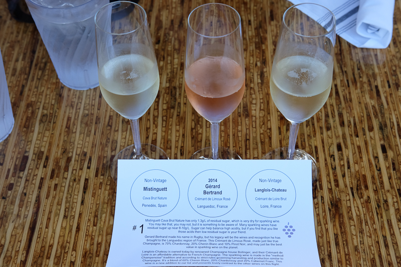 スパークリングワインのフライト