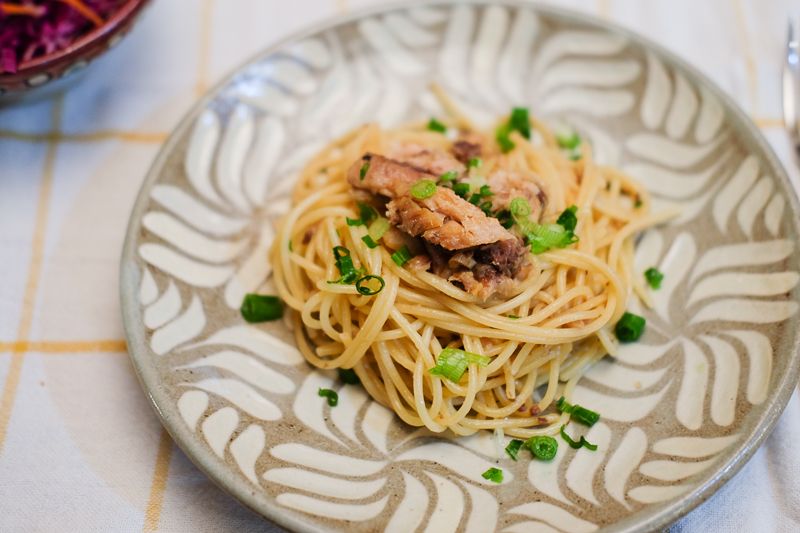 オイルサーディンの和風パスタ