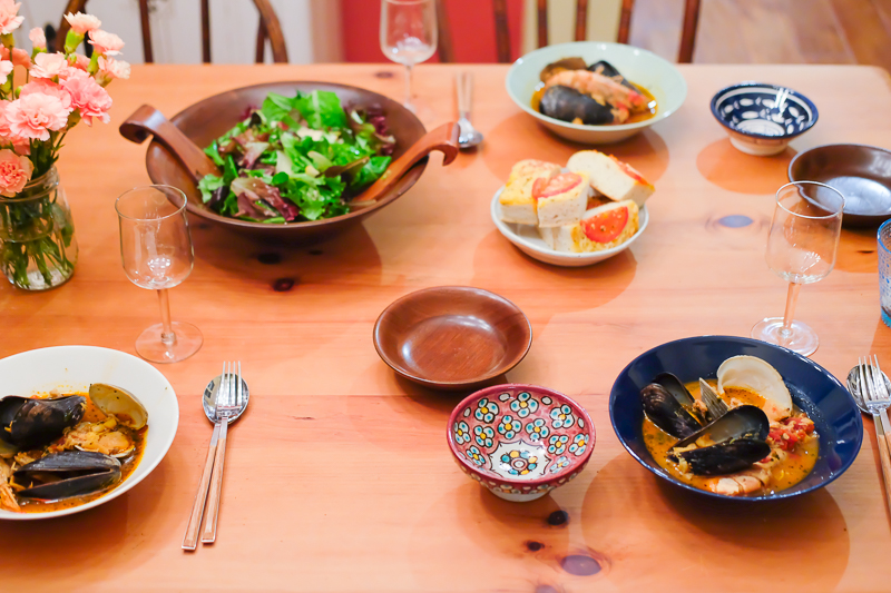 女子会のテーブル