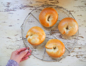 ベーグル焼けた