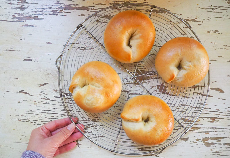 ベーグル焼けた