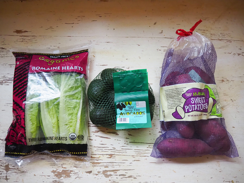ロメインレタス、ミニアボカド、さつま芋
