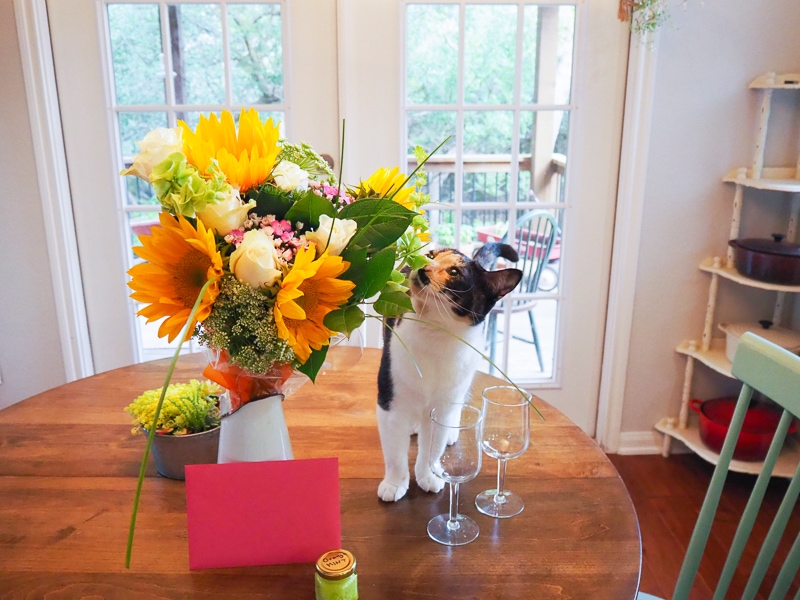 お花とカードとボディスクラブ