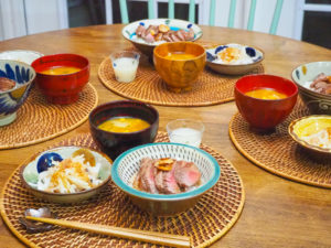 ステーキ丼の献立