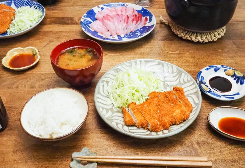 とんかつとお刺身の少しだけ特別なディナー。