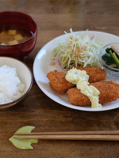 サーモンフライの献立