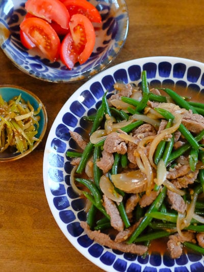 牛肉といんげんの中華炒め