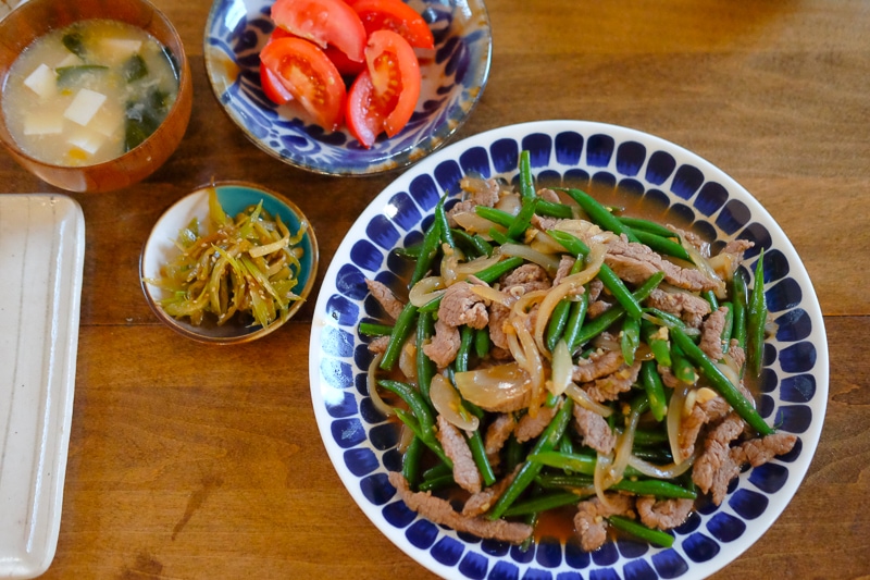 牛肉といんげんの中華炒め