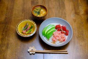 2種類のポケ丼ディナー