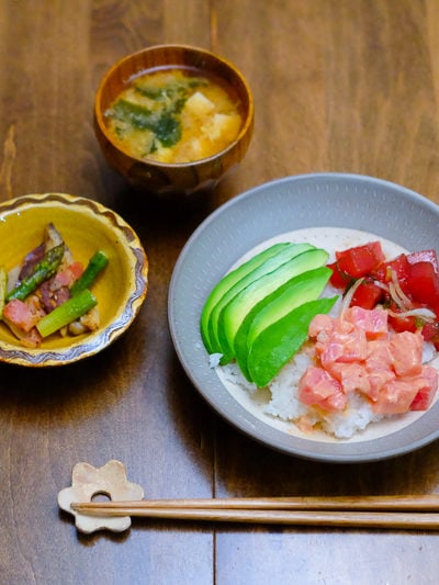 2種類のポケ丼ディナー