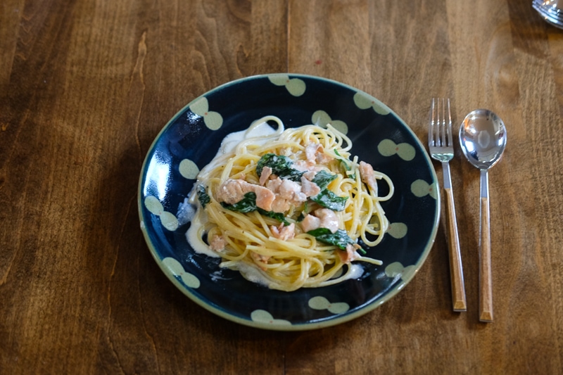 サーモンとほうれん草のブレンデークリームソース