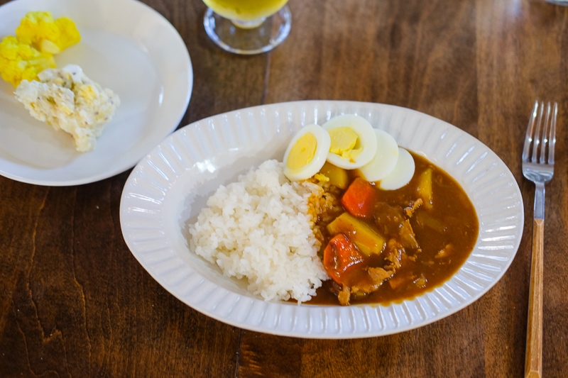 薄切り肉のカレーライス