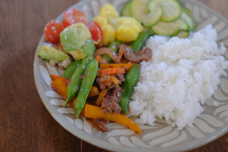 野菜たっぷり目のディナー