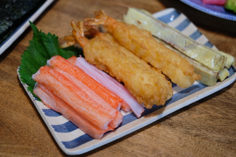 えび天、かにかま、卵焼き