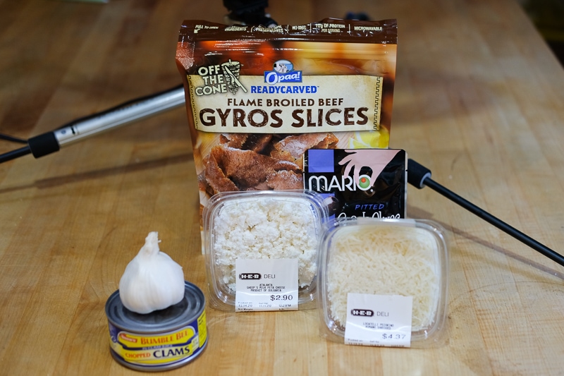 地中海風ピザの材料