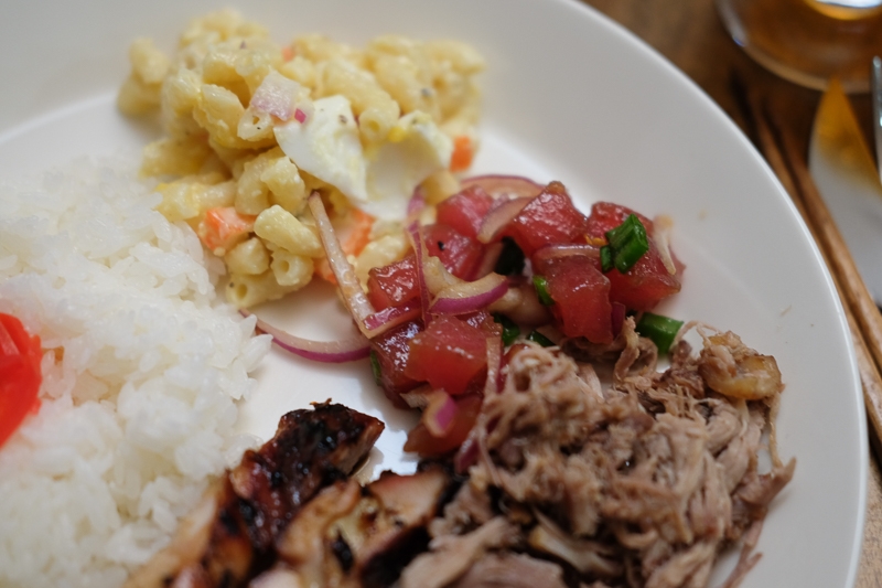 ポケ、カルアポーク、マカロニサラダ