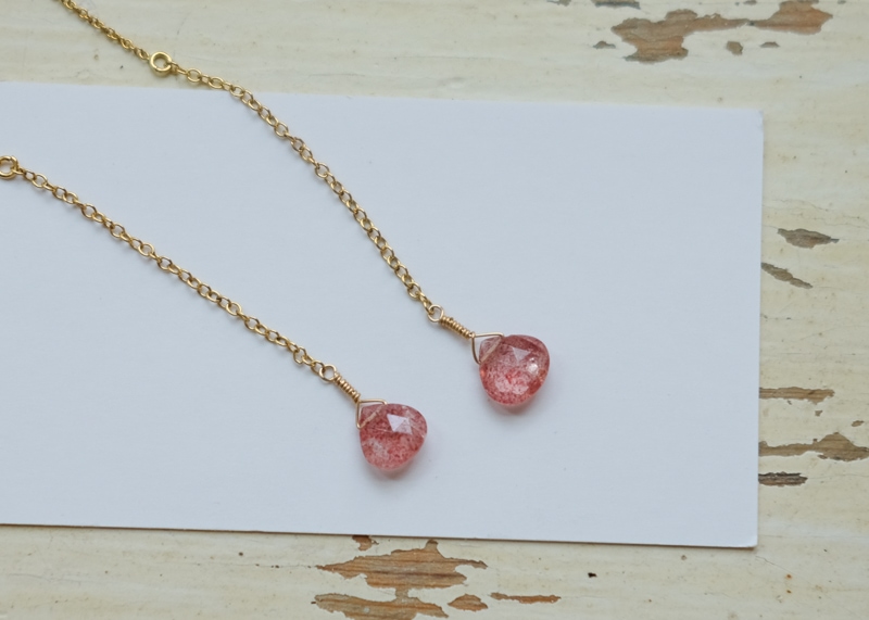 ストロベリークオーツのピアス