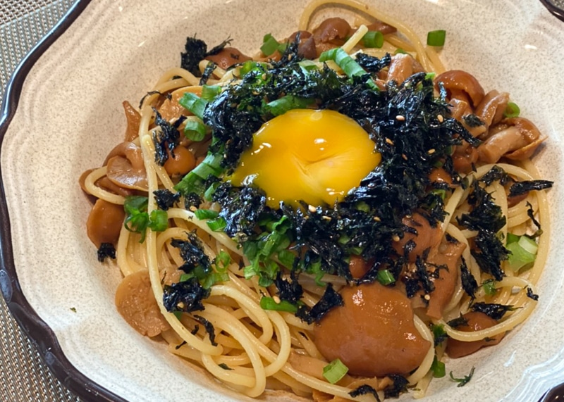 なめこの和風パスタ