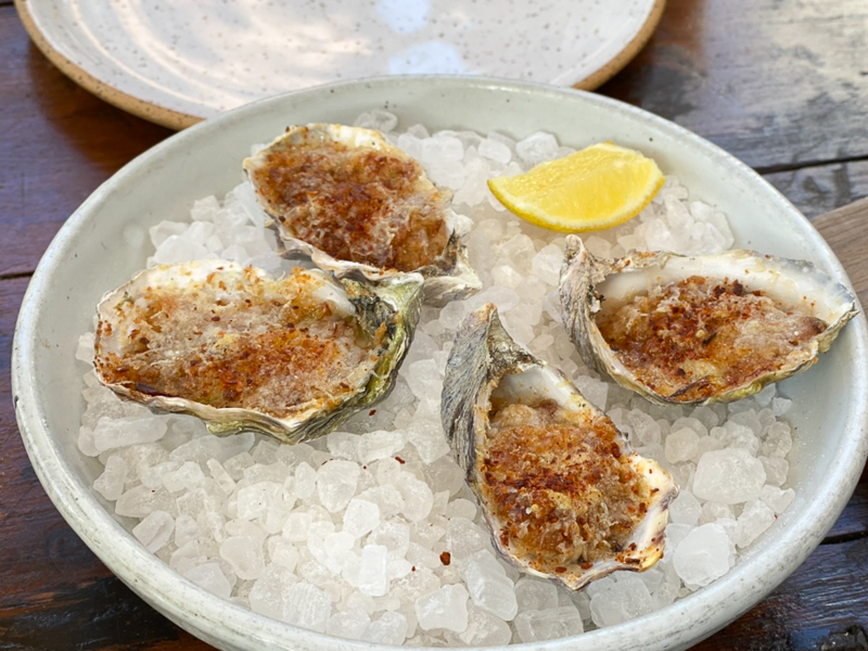 牡蠣のグリーンバター焼き