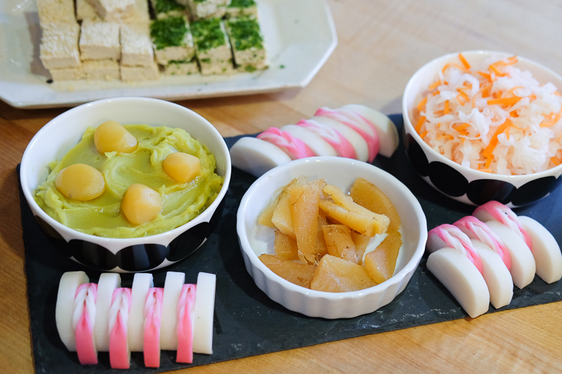 かまぼこ、くりきんとん